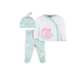 3-Piece Baby Girls Bunny Take Me Home Set 💜🌸🌺🌺🤱🤰